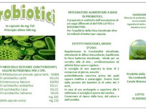 Valori nutrizionali probiotico